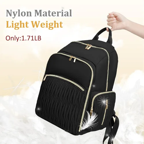 Miniatura 4 de miss fong Mochila para pañales – Bolsa de pañales para bebé con cambiador de pañales, mochila acolchada para pañales de viaje con 16 bolsillos Negro