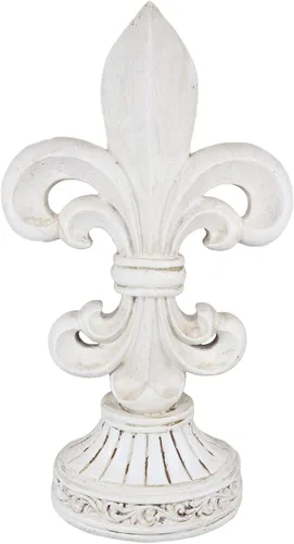 Ebros Gift Southwest Rustic Vintage Accent Royal French Fleur De Lis Emblema en base de encaje adornado, figura decorativa de escritorio, 12