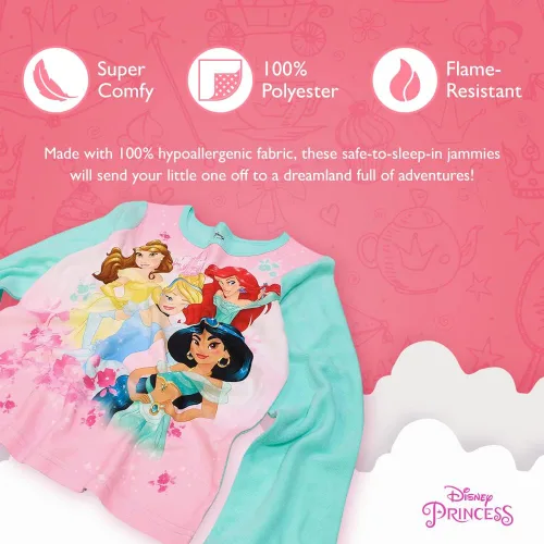 Miniatura 3 de Disney Conjunto de pijama de algodón ajustada de 4 piezas para niña