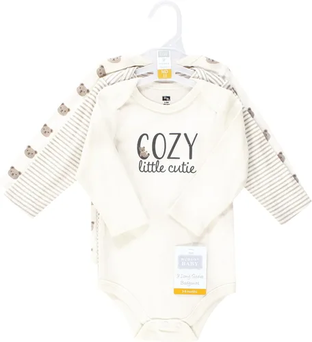 Miniatura 154 de Hudson Baby Body unisex de algodón de manga larga para bebé, leopardo rosa rojo