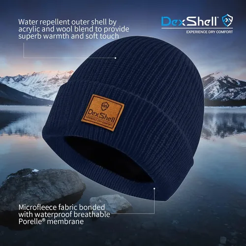 Miniatura 3 de DexShell Gorro de reloj impermeable y resistente al viento con membrana para clima frío forro polar exterior de mezcla de lana