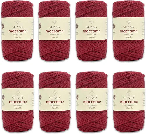 Miniatura 65 de Sensy - Cuerda de poliéster prémium de 0.197 in, 104 yardas, 100% polipropileno, cordón de macramé de 0.197 in, cuerda de ganchillo para bolsa