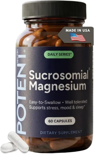 Sucrosomial Magnesium® - Soporte para el sueño y los músculos - Botella de vidrio premium - Alta absorción, bien tolerado - 60 cápsulas
