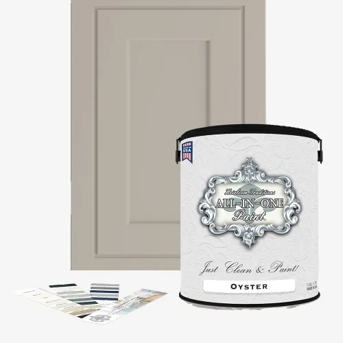 Miniatura 207 de Pintura TODO EN UNO, Abbey (gris cálido), Muestra de 8oz - Pintura duradera para gabinetes y muebles. Imprimación y capa superior incorporadas,