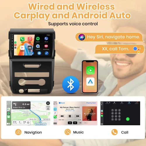 Miniatura 4 de Radio Android para Ford F150 2009-2012 (0nly para CA manual), con pantalla táctil de 9 pulgadas, 2 GB de RAM+64 GB de ROM, supprot Carplay, Android