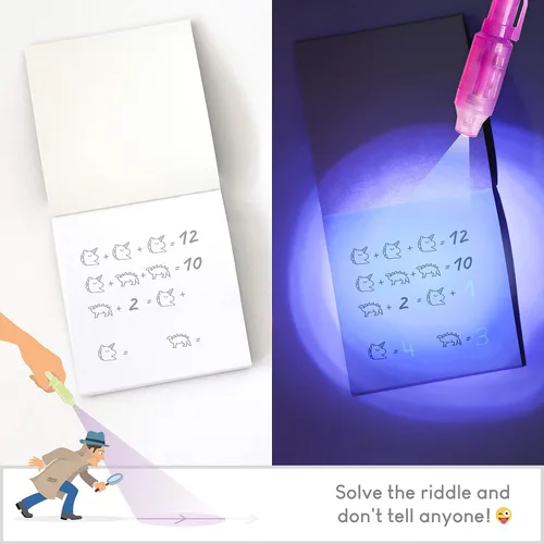 Miniatura 4 de BONNYCO 16 juegos de bolígrafo de tinta invisible y bloc de notas para regalar como recuerdos de fiesta o cumpleaños, para poner en piñata