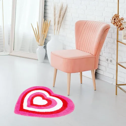Miniatura 5 de JarThenaAMCS Alfombra de baño para el día de San Valentín, alfombra de baño con forma de corazón rojo y rosa, alfombra de baño antideslizante