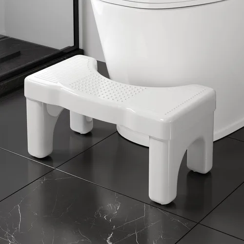 Miniatura 10 de Kzeirm Taburete de Inodoro, Taburete de Paso para Caca para el Baño, Taburete de Pies para Caca de Inodoro para Adultos, Banco de Sentadillas Blanco