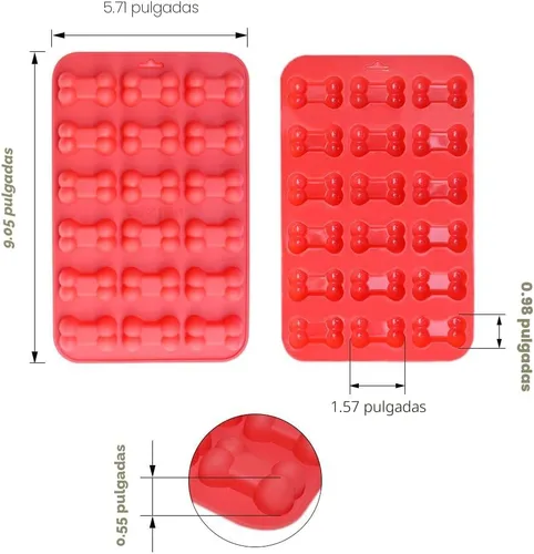 Miniatura 6 de homEdge Moldes de silicona antiadherentes de grado alimenticio para cachorros, para chocolate, dulces, gelatina, cubitos de hielo, golosinas