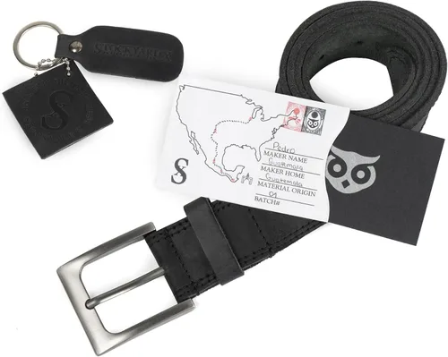 Miniatura 5 de Hide & Drink, Cinturón de cuero de grano completo de doble hilera para hombre, estilo occidental, accesorio casual de vaquero, hecho a mano
