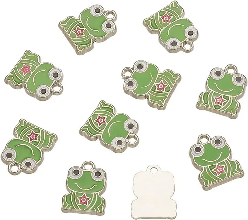 Miniatura 24 de Craftdady Encantos colgantes esmaltados con dijes de alimentos, animales, flores, encantos bonitos, dijes de frutas de metal colorido, ornamento