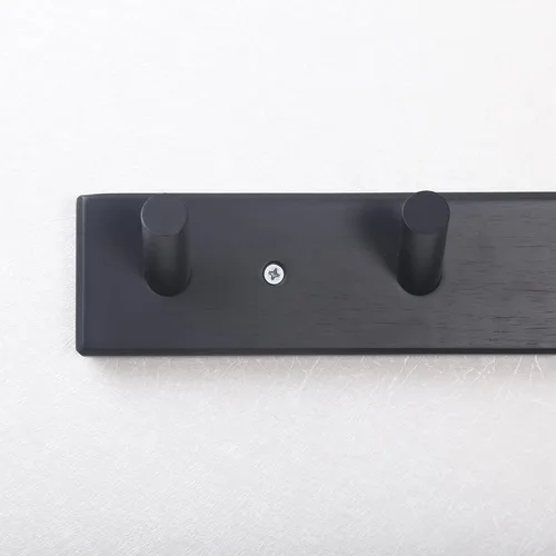 Miniatura 5 de SKOLOO - Perchero de pared de madera con 10 ganchos largos de bambú para colgar mochila, abrigo, toalla o sombrero, con 16 pulgadas de orificio a