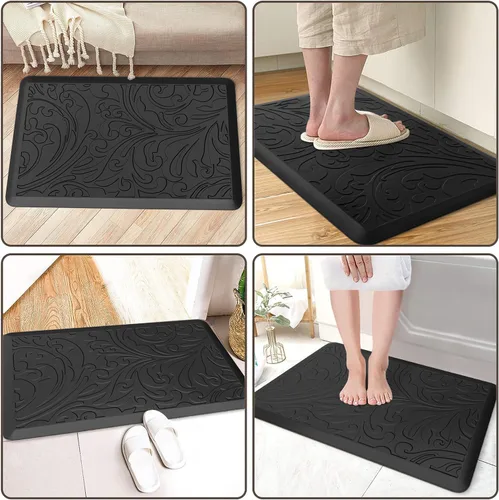 Miniatura 4 de KMAT Tapete de cocina acolchado antifatiga, impermeable, antideslizante, tapete ergonómico cómodo para el hogar, oficina, fregadero, lavandería