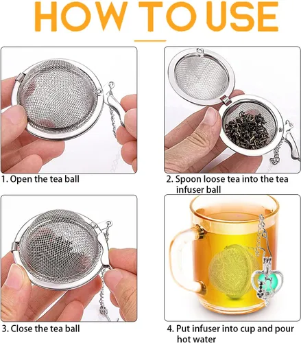 Miniatura 2 de 3 infusor de té TeaSanavie Loose Tea Steeper de acero inoxidable de malla fina bola de té de hojas sueltas Infusores de té que brillan