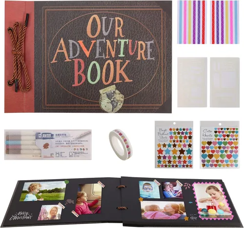 Álbum de fotos autoadhesivas, collage de fotos con 80 páginas para 4 x 6, 5 x 7, 6 x 8, 8 x 10, álbumes de recortes, libro de fotos para niños, Negro