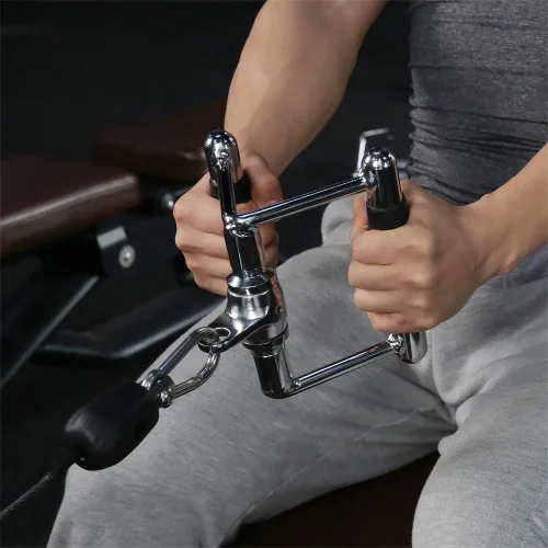 Miniatura 6 de Mango doble D, accesorios de mango de máquina de cable, asas de ejercicio extraíbles de accesorios de gimnasio en casa
