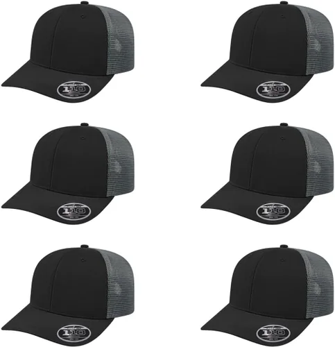 Miniatura 67 de Cap America i8502 Flexfit 110 Premium - Gorra de camionero de perfil medio con 6 paneles de malla trasera con protección UV y cierre ajustable Azul