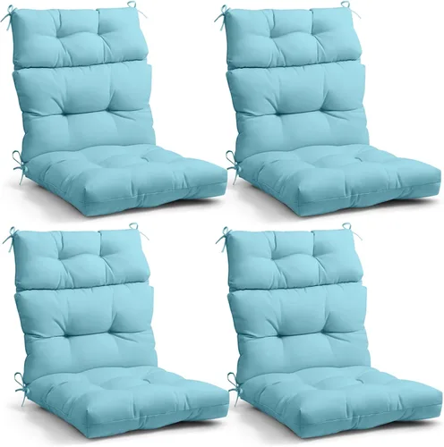 Miniatura 31 de EAGLE PEAK Cojín Acolchado para Silla de Patio con Respaldo Alto para Exteriores/Interiores, Juego de 1, 46'' x 22'', Azul Claro