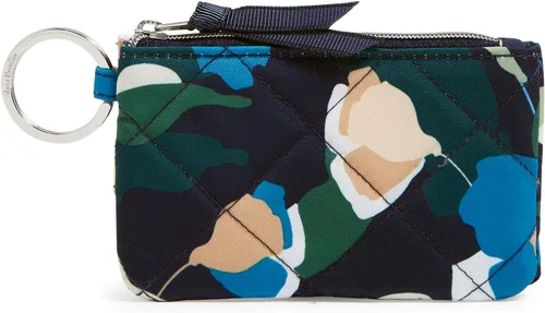 Cartera de lujo de sarga con cremallera y protección RFID para mujer