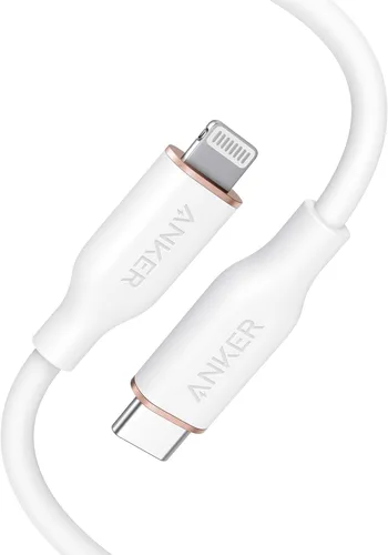 Anker Cable USB C a Lightning, cable certificado MFi para iPhone 13 Pro 12 Pro Max 12 11 X XS, soporta entrega de energía (3 pies, blanco nube)
