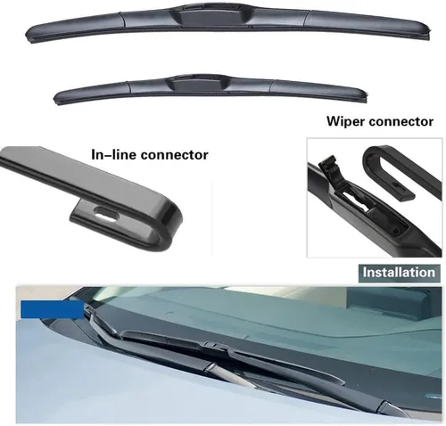 Miniatura 4 de Juego de 3 limpiaparabrisas delantero y trasero compatible con Nissan Juke F15 2010-2016 limpiaparabrisas de 22 pulgadas + 14 pulgadas + 12 pulgadas