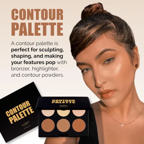 Miniatura 2 de Kit de contorno bronceador y polvo iluminador Elizabeth Mott. Sin crueldad ni parabenos. 6 tonos para un resplandor natural.