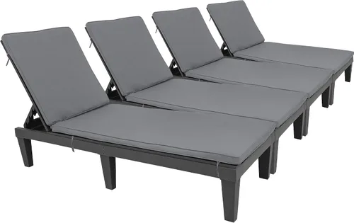 Miniatura 24 de YITAHOME - Tumbonas para exteriores con cojín y respaldo ajustable, tumbonas resistentes para patio junto a la piscina, fácil montaje, impermeables