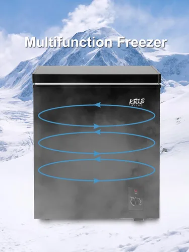 Miniatura 5 de KRIB BLING - Congelador de cofre de 5.0 pies cúbicos con control de temperatura de 7 marchas (-16°F a -48°F), congelador compacto profundo con cesta