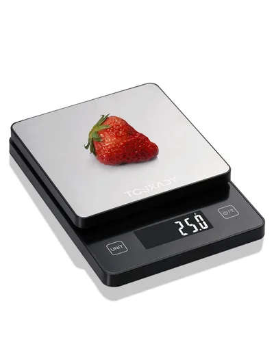 Miniatura 10 de Báscula de alimentos, báscula digital de cocina de 11 libras con pantalla LCD de 6 unidades y función de tara, diseño compacto para hornear, cocina