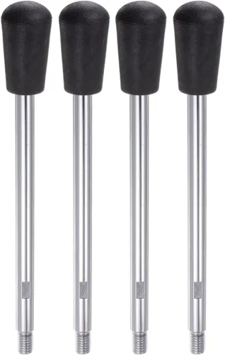 HARFINGTON 4 manijas de sujeción M8 Rosca 200 mm (8 ") de longitud cromada giratoria manivela agarre volante tornillo vástago para máquina de torno