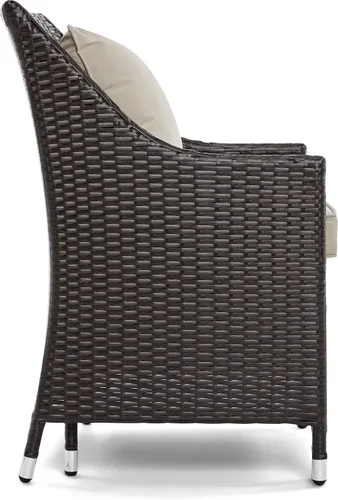Miniatura 14 de Serta Laguna - Juego de muebles de patio para exteriores, 5 piezas, sillas reclinables de mimbre marrón con otomanas, cojines y mesa auxiliar