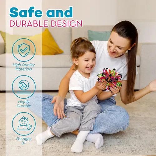 Miniatura 7 de 4E's Novelty Esfera de bola de respiración expandible (paquete de 4) juguete para niños para aliviar el estrés, juguetes para ansiedad, yoga