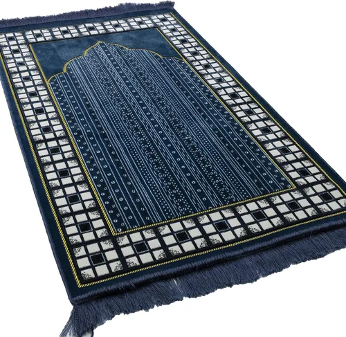 Miniatura 5 de Modefa Alfombra de oración islámica turca, alfombra de terciopelo fina y ligera, alfombra de oración musulmana suave Janamaz, regalo de Ramadán
