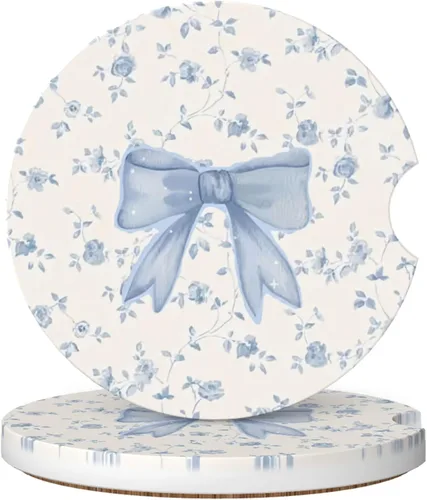 Miniatura 9 de Posavasos absorbentes para portavasos de automóvil, paquete de 2 posavasos universales antideslizantes de cerámica para mujeres y hombres de 2.56