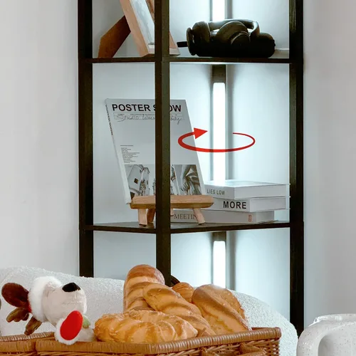 Miniatura 7 de FENLO Fancy Plus Estante de piso de 64 pulgadas para exhibición de curiosidades, con lámparas de luz LED regulables, esquinero resistente y con Negro