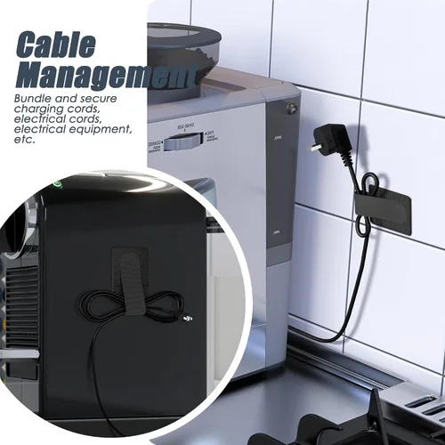 Miniatura 5 de Organizador de cables para electrodomésticos, organizador de cables adhesivo grande de escritorio para pequeños electrodomésticos de cocina, fuerte