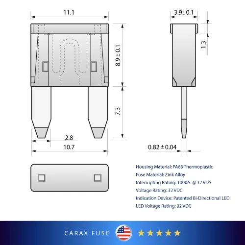 Miniatura 8 de CARAX Premium Mini Blade 50 uds. Surtido Kit LED Fusible Automotriz Inteligente Auto Glow Fusible Fácil Identificación Mezcla 50 uds.