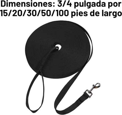 Miniatura 4 de Hi Kiss Correa de Entrenamiento de Obediencia y Agilidad para Perros/Cachorros - 15 pies 20 pies 30 pies 50 pies 100 pies - Ideal para Jugar