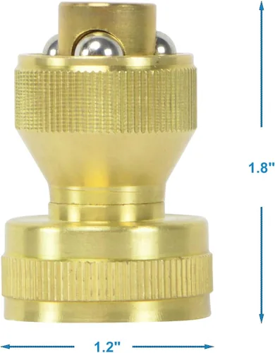 Miniatura 4 de HYDRO MASTER Boquilla de manguera ajustable de latón, latón macizo, rociador de presión de giro ajustable