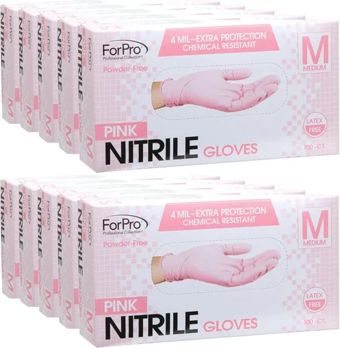 Miniatura 24 de ForPro Disposable Nitrile Gloves, Chemical Resistant, Powder-Free, Latex-Free, Non-Sterile, Food Safe, 4 Mil Negro