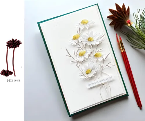 Lapoo Troquel de Corte de Metal para Scrapbooking, Marco de Fondos 3D Nuevos Troqueles de Corte DIY para Hacer Álbumes Tarjetas Decoración Flores A