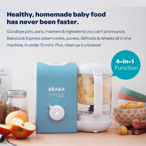 Miniatura 4 de BEABA Babycook Express – el más rápido Babycook, fabricante de alimentos para bebés, procesador de alimentos para bebés, vaporizador de alimentos