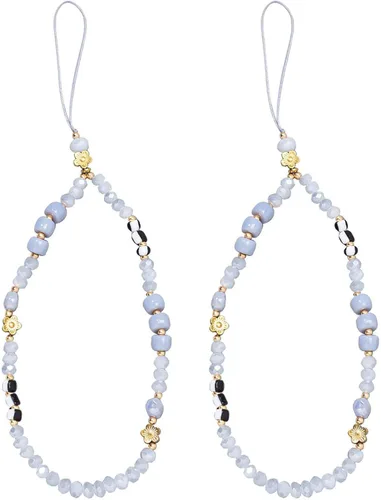 Beaded Phone Charm Cute Fixed Beads Pearl Wristlet Chain Camera Wrist Strap CarKey Lanyard