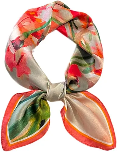 Miniatura 26 de FONYVE Bufandas 100% de seda de morera para mujer, bufanda cuadrada ligera de satén para la cabeza, bufanda pequeña de seda para dormir, 21 x 21