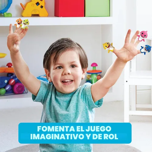 Miniatura 8 de Nickelodeon Baby Shark - Juego de 5 marionetas de dedo, recuerdos de fiesta, educativos, juguetes de baño, hora de cuentos, juguetes de playa