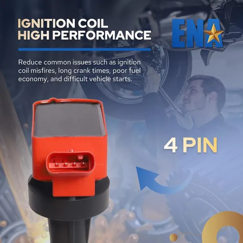 Miniatura 5 de ENA Paquete de bobinas de encendido rojo UF817 compatible con Hyundai Kia Sonata Elantra Tucson Kona Elantra GT Soul Optima Forte5 Seltos Forte Koup