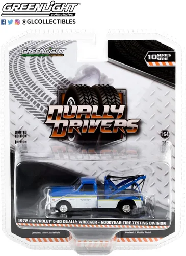 Miniatura 2 de Greenlight 46100-B Dually Drivers Series 10-1972 Chevy C-30 Dually Wrecker - División de Pruebas de Neumáticos Escala 1:64 Diecast