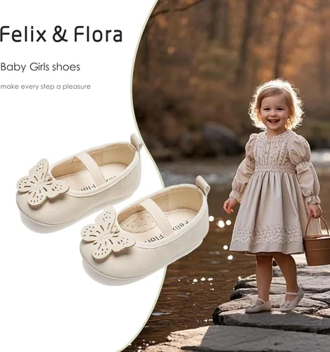 Miniatura 214 de Felix & Flora Zapatos de bebé de suela suave - Zapatos de bebé para caminar, mocasines, suela de goma, zapatos de cuna