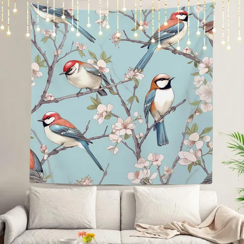 Miniatura 116 de Shrahala Tapiz de pared azul brillante, acuarela azul degradado para colgar en la pared, tapiz grande decorativo de fibra de poliéster, dobladillo
