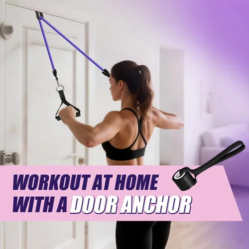 Miniatura 5 de WHATAFIT Bandas de resistencia, bandas de ejercicio, bandas de resistencia para entrenamiento, bandas de entrenamiento con asas para hombres y Rosa